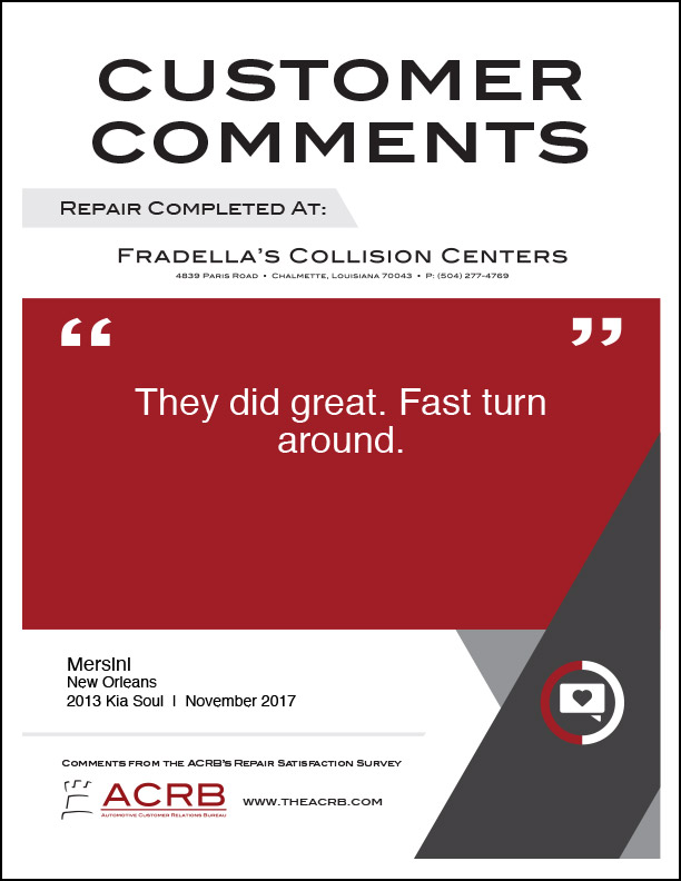 Fradellas Customer Comment 10 11-2017