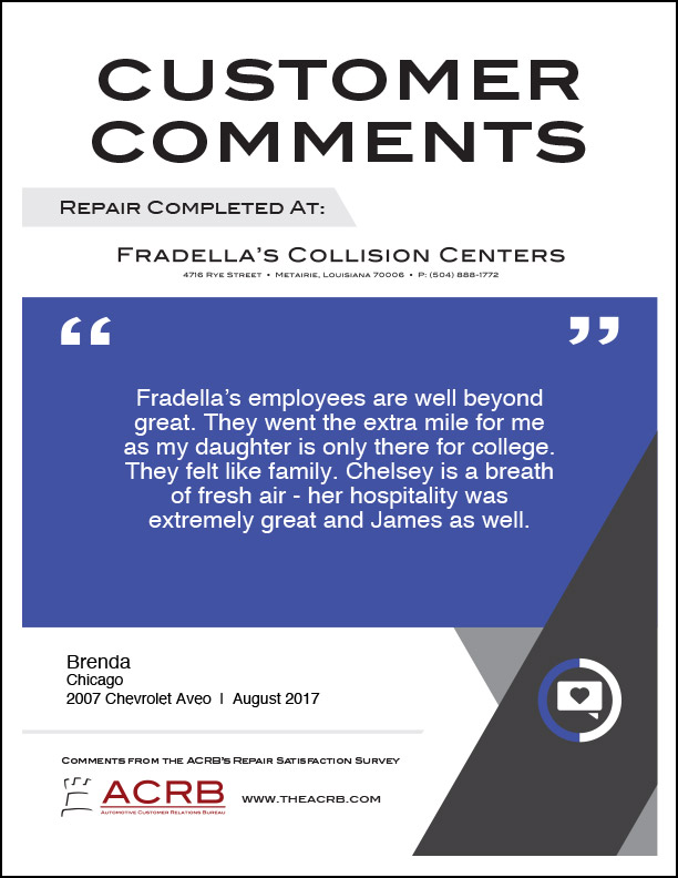 Fradellas Customer Comment 2 8-2017