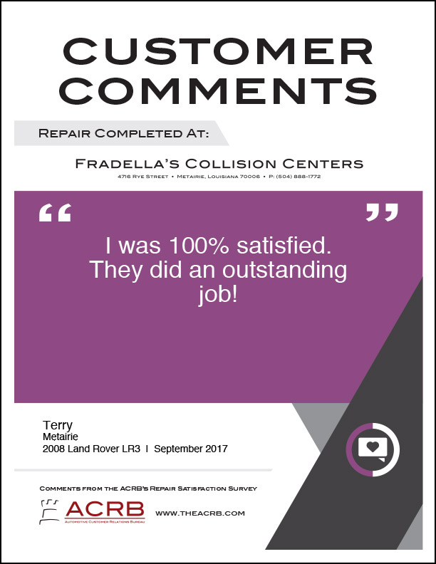 Fradellas Customer Comment 6 9-2017