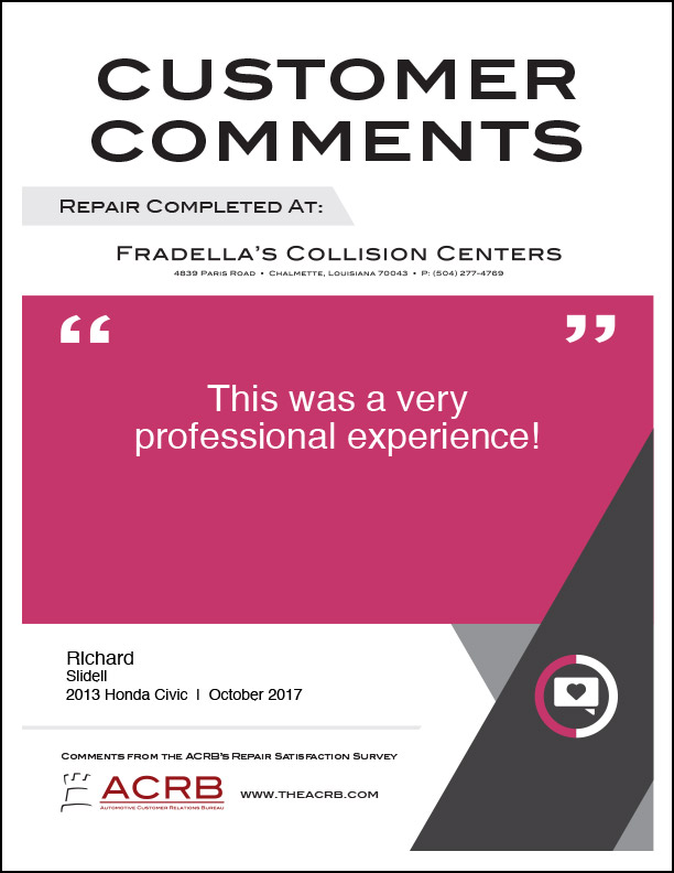 Fradellas Customer Comment 7 10-2017